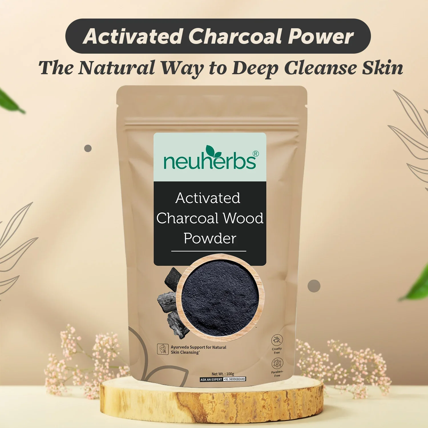 100% Pure Activated Charcoal Wood Powder 100g for Skin Cleansing - Image 2