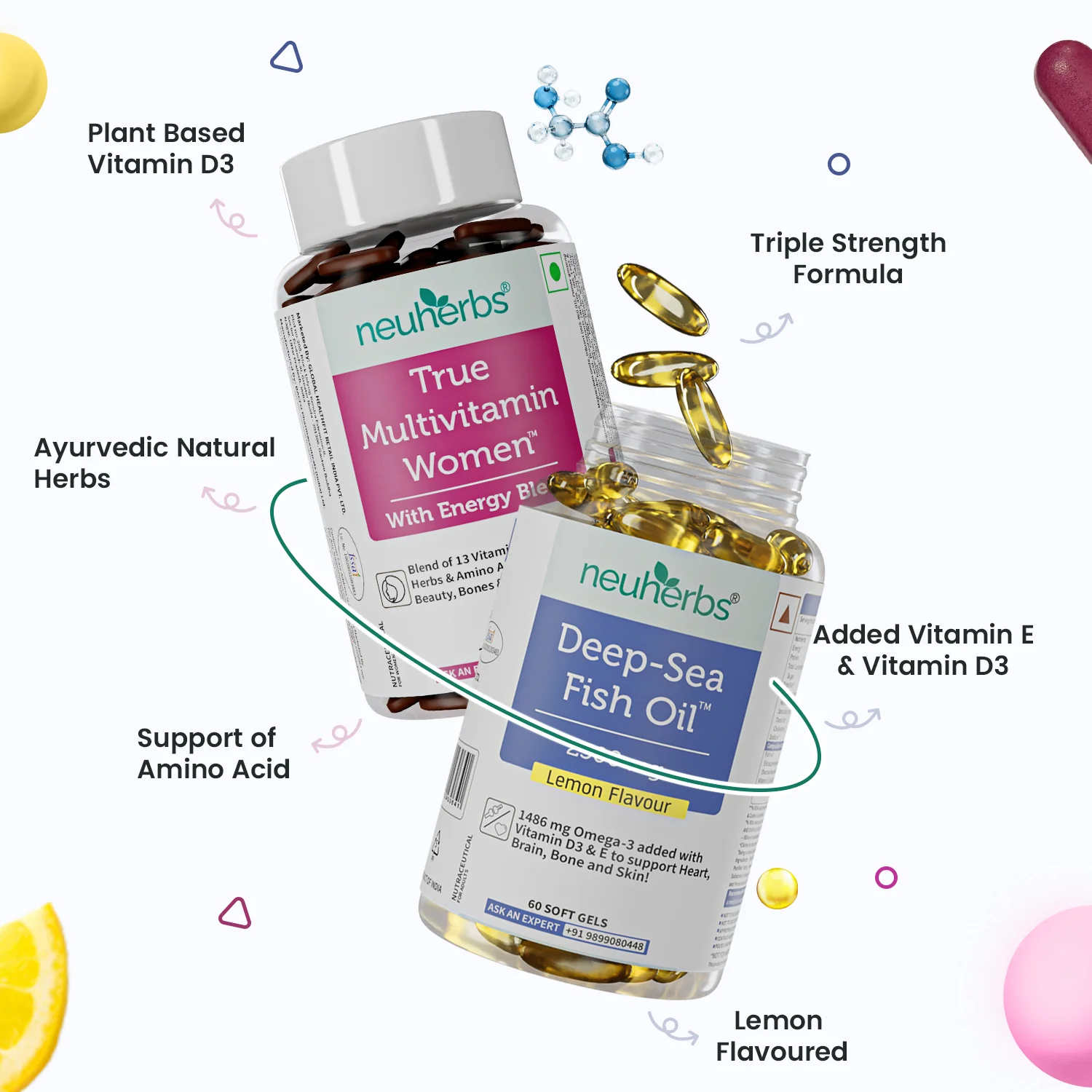 Couple’s Wellness Pack– Deep Sea Fish Oil Omega-3 & Multivitamin Women - Image 5