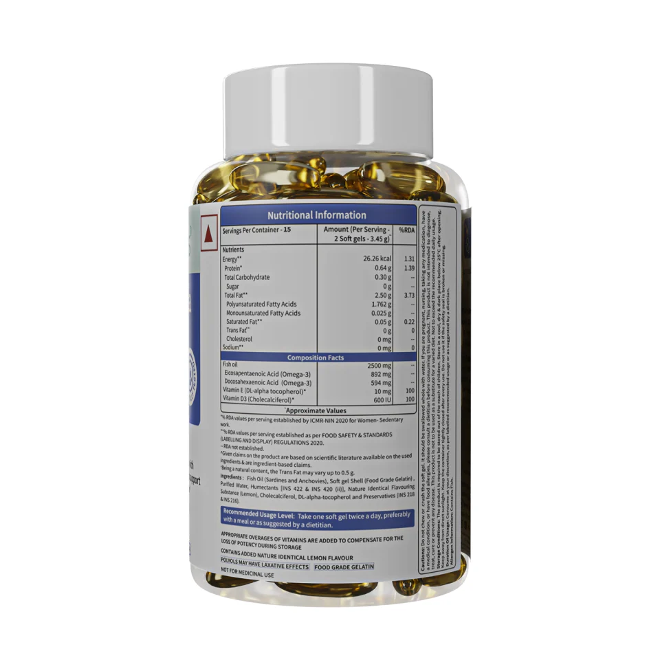 Deep Sea Fish Oil Capsules - 2500 mg Omega 3- 30 Softgels - Image 7
