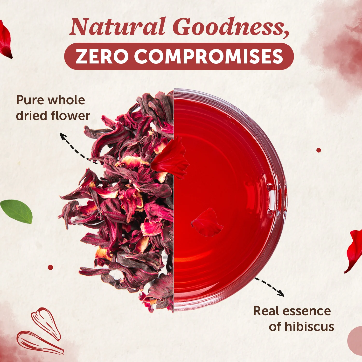 Hibiscus Flower Tea for Hair, Skin & Manage Weight - 50gm - Image 2