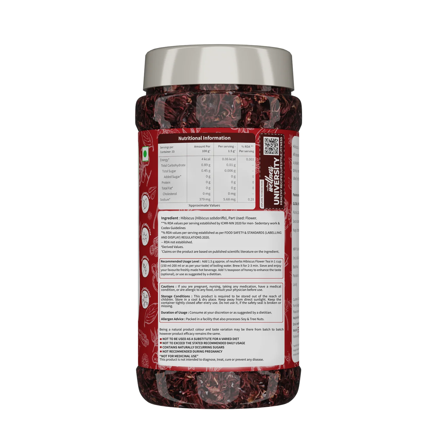 Hibiscus Flower Tea for Hair, Skin & Manage Weight - 50gm - Image 7