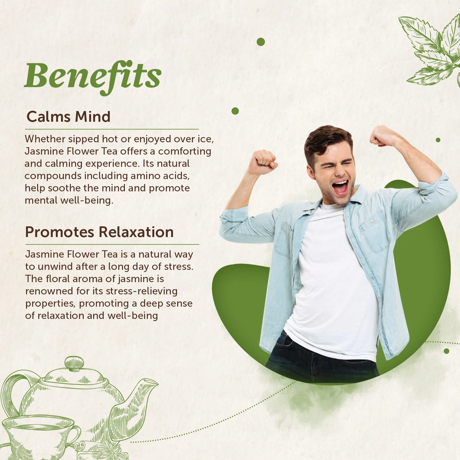 Jasmine Flower Tea For Calm Mind and Body Relaxation - 30 gm - Image 3