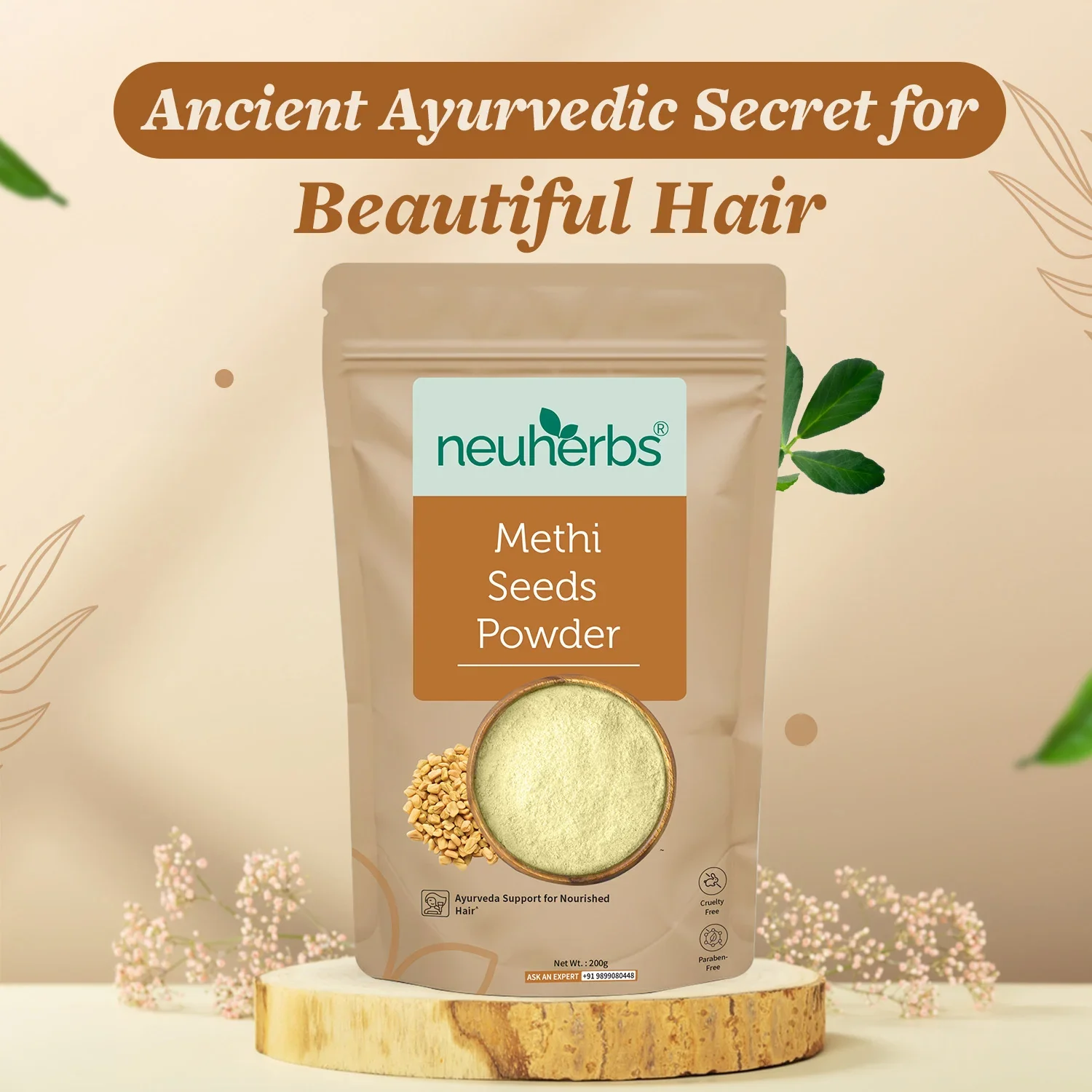 100% Natural Methi Seeds Powder - For Hair Strengthening & Nourishment - Image 2