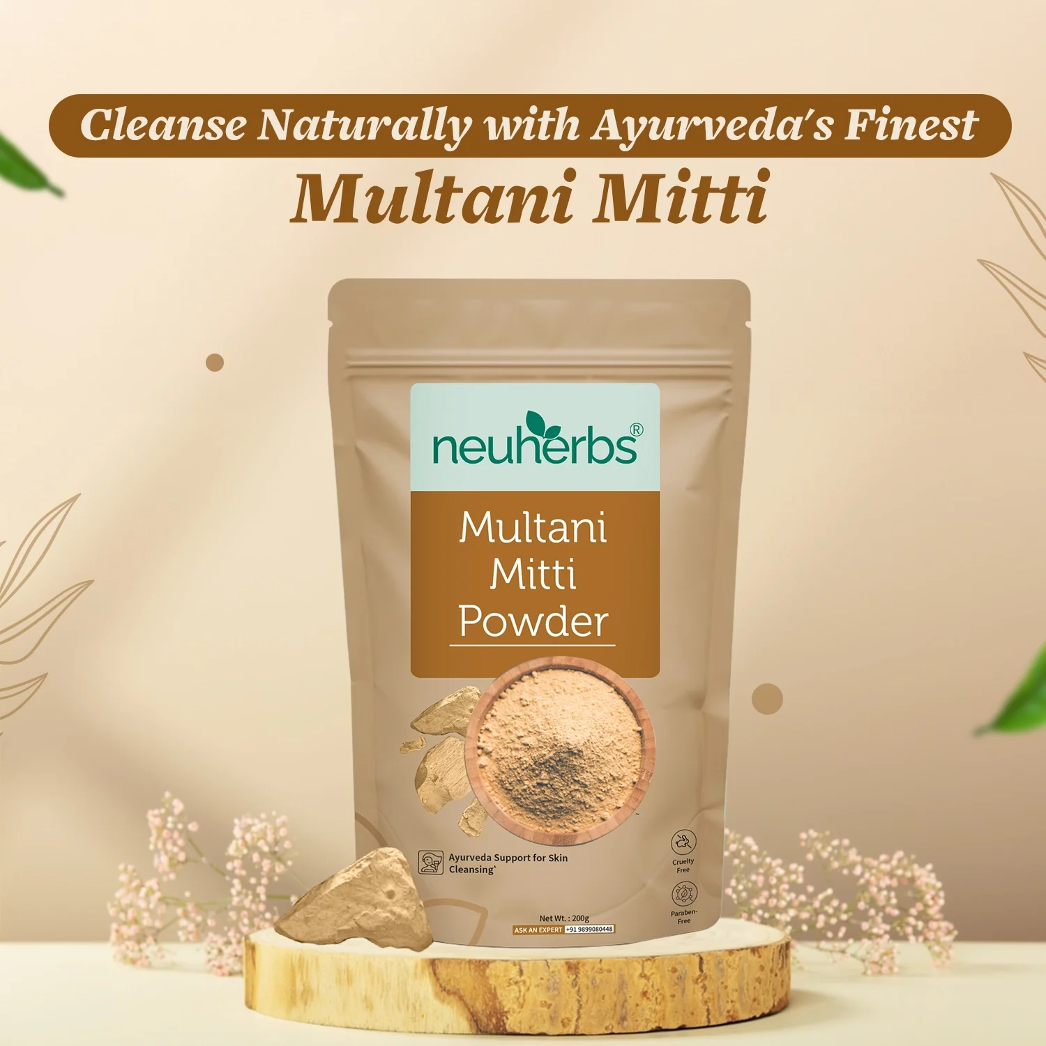 100% Natural Multani Mitti Powder For Brighter & Glowing Skin - Image 2