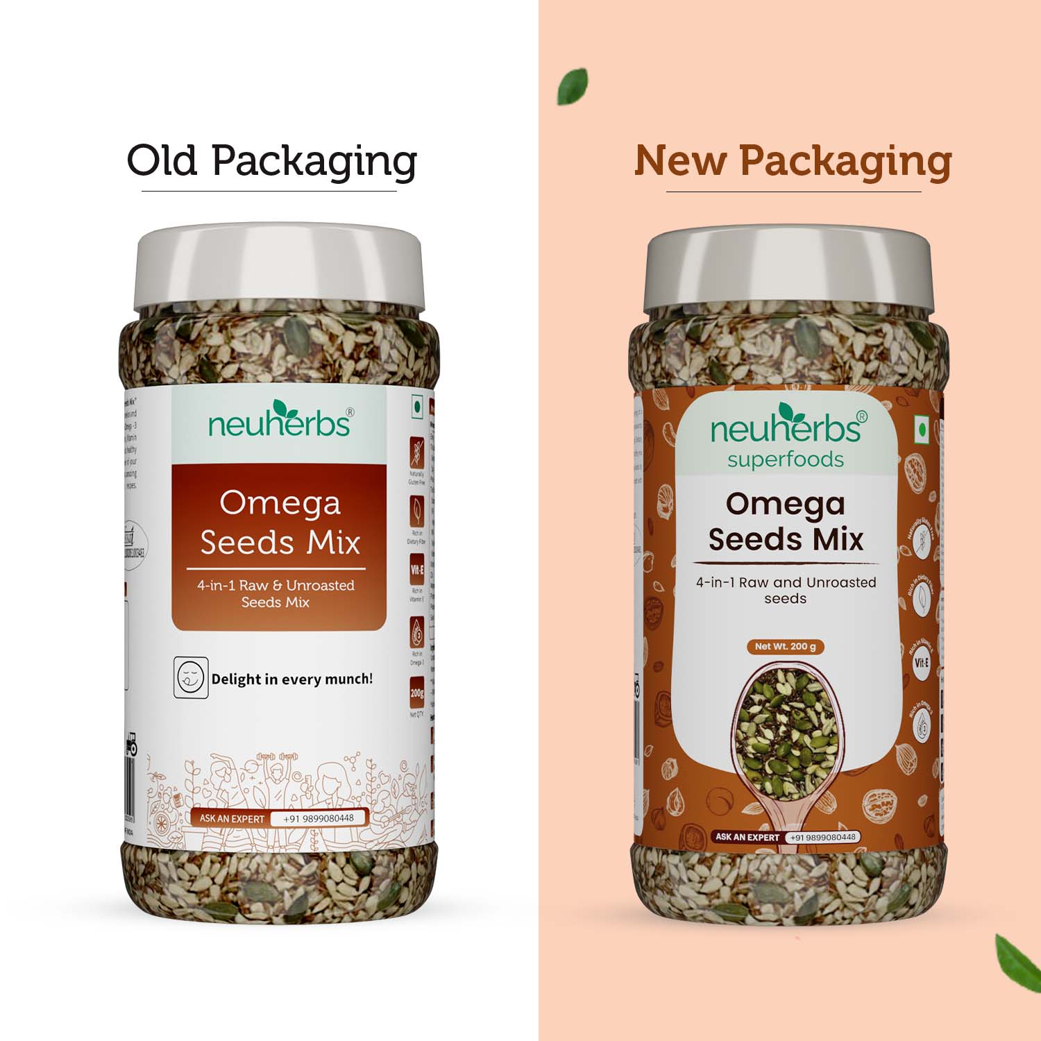 Omega Seeds Mix with richness of Flax, Pumpkin, Watermelon & Sunflower seeds with omega-3, dietary fiber, protein and essential nutrients helpful for Weight Loss, Heart & Good Skin - Image 6