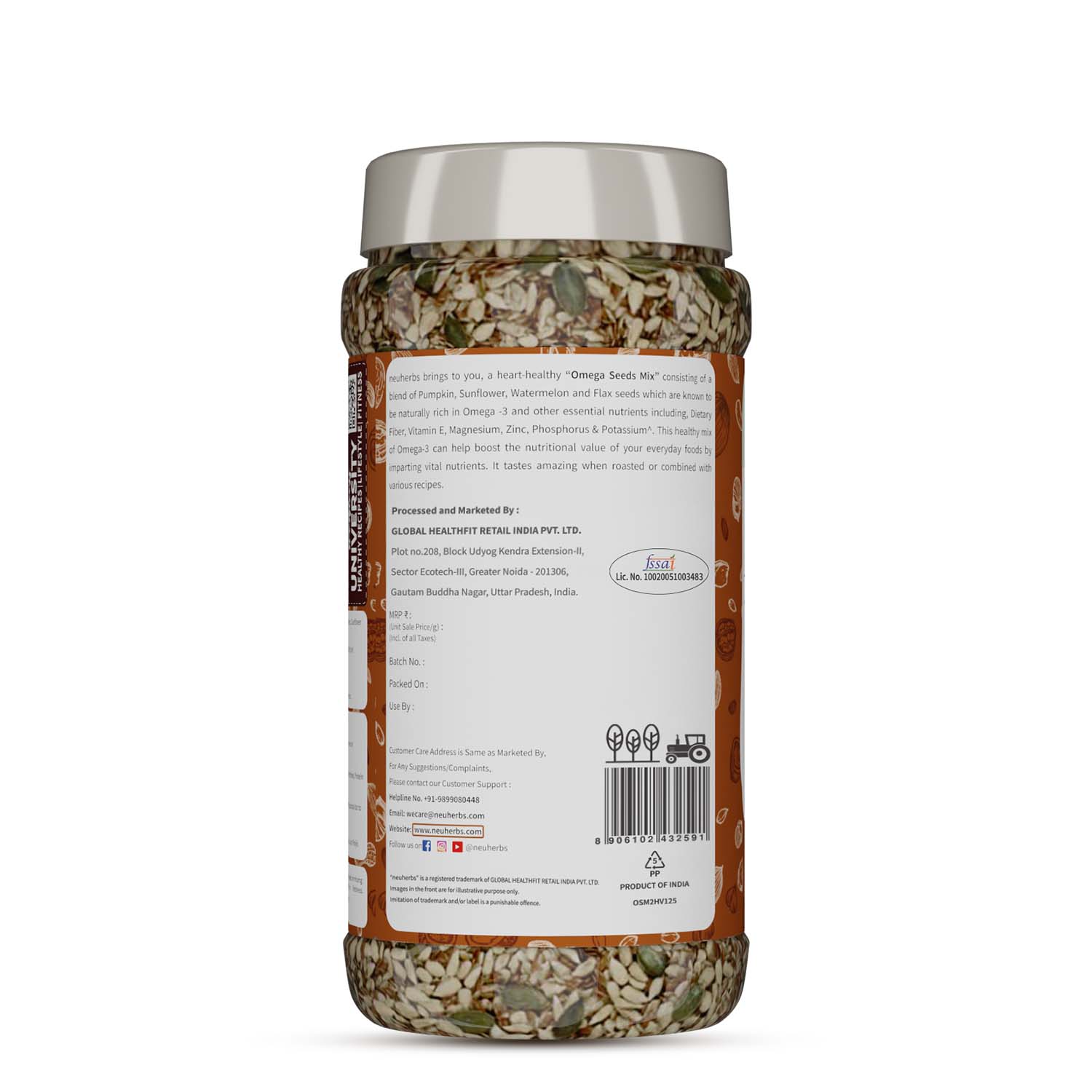 Omega Seeds Mix with richness of Flax, Pumpkin, Watermelon & Sunflower seeds with omega-3, dietary fiber, protein and essential nutrients helpful for Weight Loss, Heart & Good Skin - Image 8