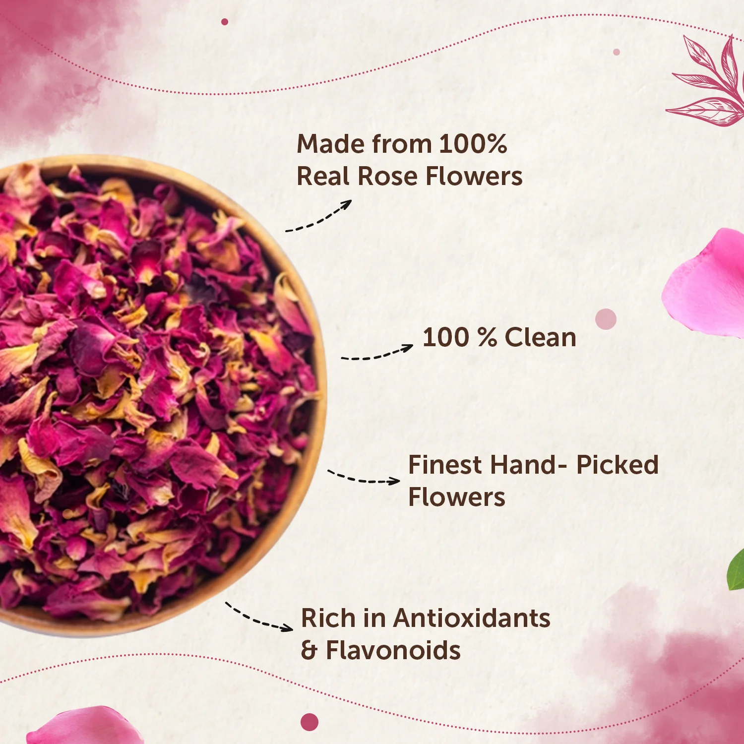 Rose Flower Tea For Glowing Skin, Improves Skin Tone- 50 gm - Image 3