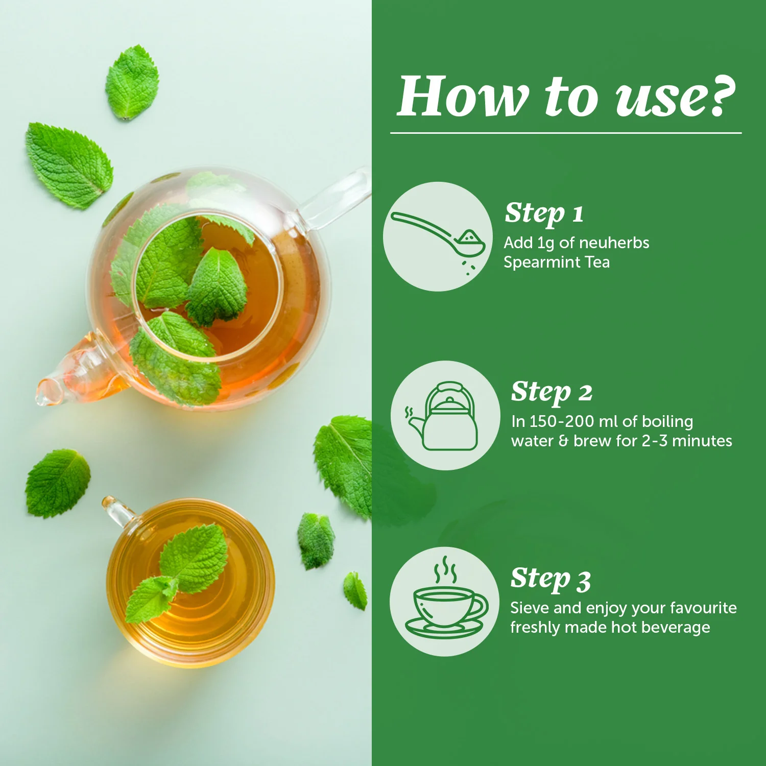 Spearmint Tea Leaves for Refreshment & Stress - 100gm - Image 6