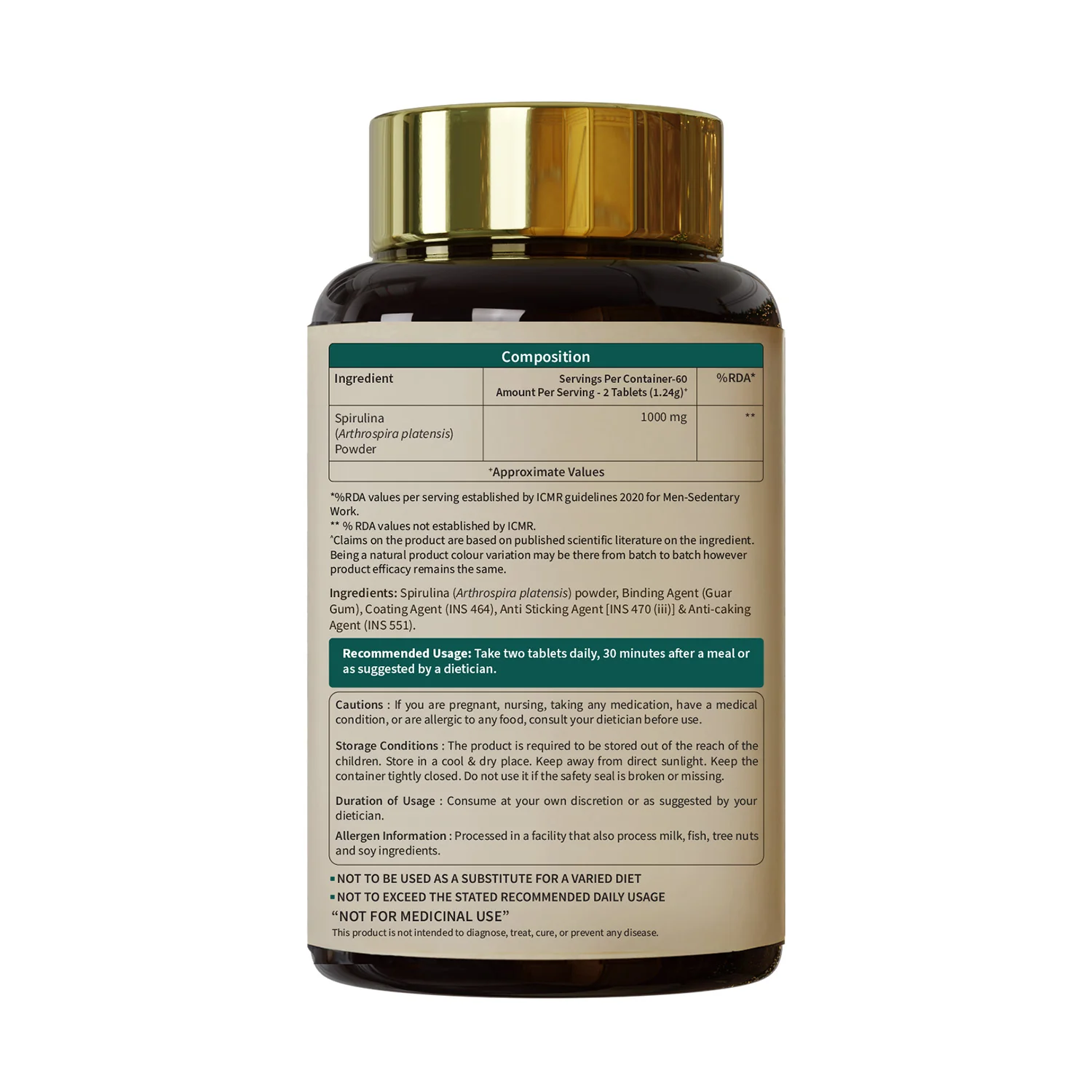 Organically Spirulina Tablets for High Energy, Immunity and Weight Management for Men and Women - Image 9