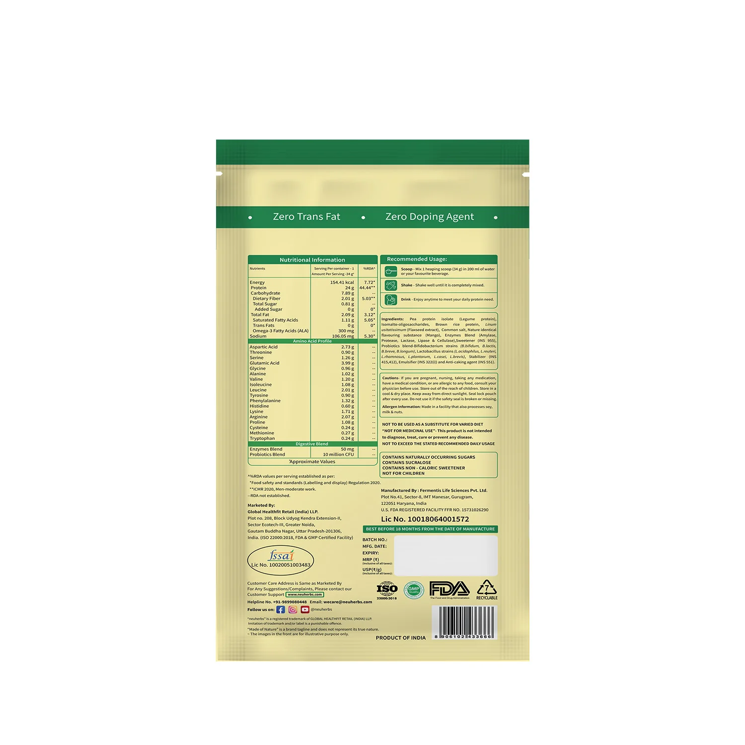 True Plant Protein Powder with Omega-3 – 24g Protein Per Serving - Image 8
