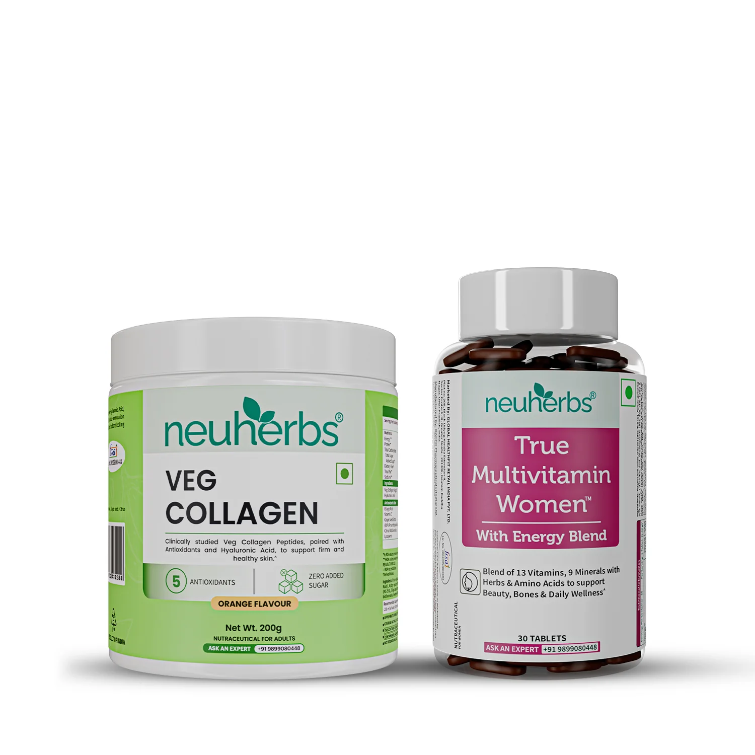 True Vitamin Women 30 Tablets & Skin Collagen Booster 210 g Combo